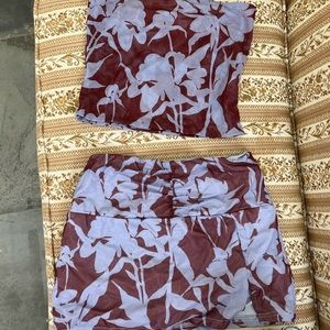 tiger mist tube top and skirt set